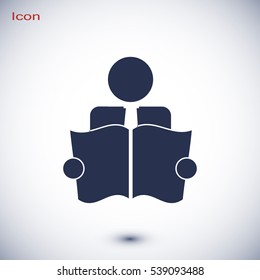 Book Reader Sign Icon, vector best flat icon, EPS