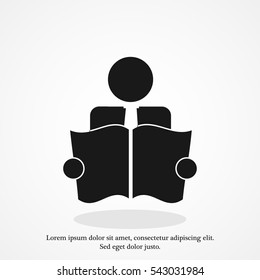 Book Reader Sign Icon, vector best flat icon, EPS