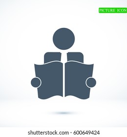Book Reader Sign Icon, vector best flat icon, EPS