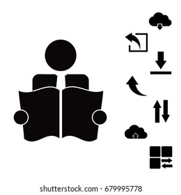 Book Reader Sign Icon, vector best flat icon, EPS