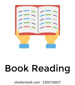 Book reading flat icon 