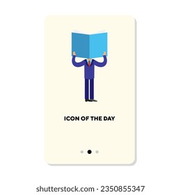 Book reading flat icon. Reader, book isolated sign. Hobby, knowledge, religion concept. Vector illustration symbol elements for web design