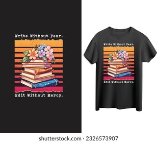 Book Reading Hand drowning typography t-shirt design 