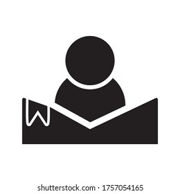 icono de lectura de libros, vector de icono educativo