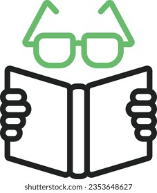 Icono de lectura de libros. Adecuado para aplicaciones móviles.