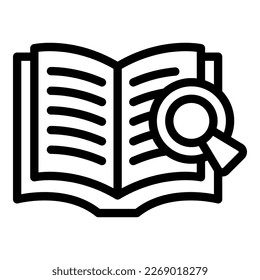 Book reading icon outline vector. School teaching. School online