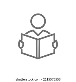 book reading icon.  reading symbol design in flat style.  vector illustration.