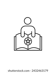 icono de lectura de libro, vector icono de la mejor línea.