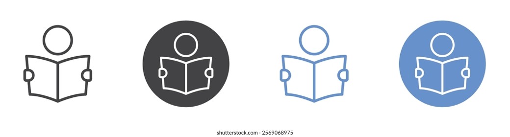 Book reading icon vector symbol outline sign