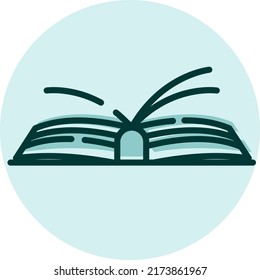 Book reading, illustration, vector on a white background.