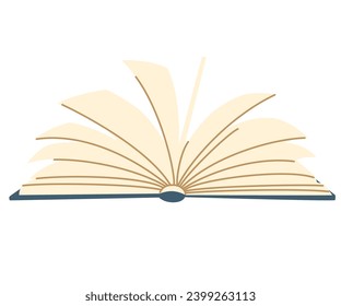 Book for reading. Literature, dictionaries, encyclopedias, planners with bookmarks. Textbook for education. Colored flat vector illustration isolated on white background