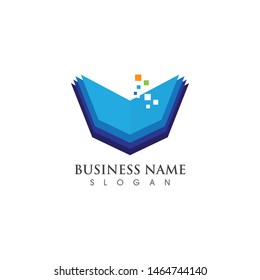 Book reading logo and symbol vector