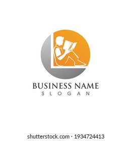Book reading logo and symbol vector