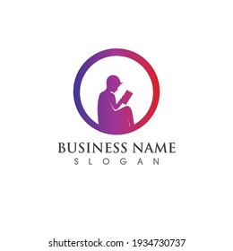Book reading logo and symbol vector