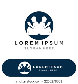 Book reading logo and symbols template icons app