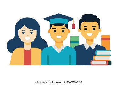 Book reading and study person vector illustration cartoon clip art and line art designs.
