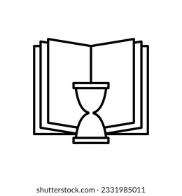 Book Reading Time Icon design Outline Style