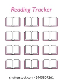 Book Reading Tracker. Planner. Vector graphics