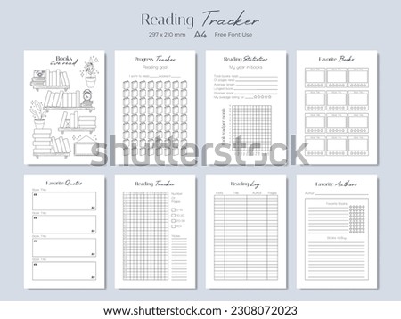 Book reading tracker, vector illustration