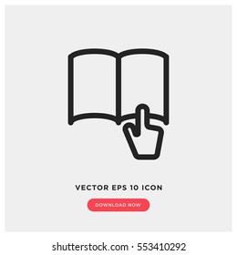 Book Reading Vector Icon, Read Symbol. Modern, Simple Flat Vector Illustration For Web Site Or Mobile App