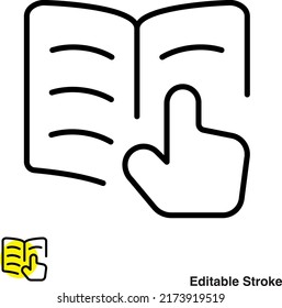 Book Reading Vector Line Icon