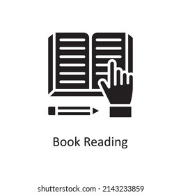 Book Reading vector Solid Icon Design illustration. Educational Technology Symbol on White background EPS 10 File