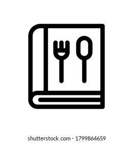 Book Recipe (Kitchen Equipment) icon outline vector. isolated on white background