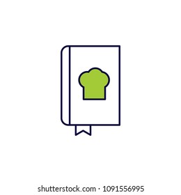 book of recipes icon. Element of simple colored web icon for mobile concept and web apps. Isolated book of recipes icon can be used for web and mobile. Premium icon on white background