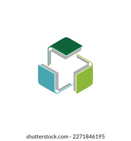 Plantilla de icono del logotipo de reciclaje de libros