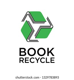 Book recycle logo template