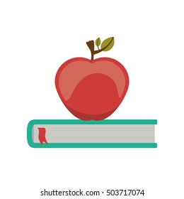 book and red apple icon