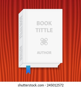 Book with red bookmark, illustration