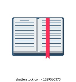 Book with red bookmark. Vector Illustration