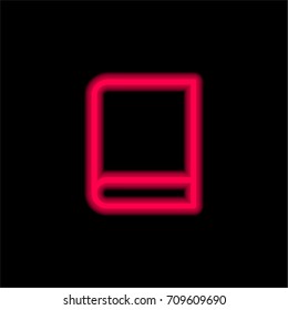 Book red glowing neon ui ux icon. Glowing sign logo vector