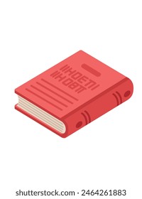 Book with red hardback colorful icon vector illustration isolated on white background