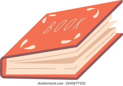 Libro con Ilustración vectorial de tapa dura roja