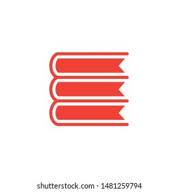 Book Red Icon On White Background. Red Flat Style Vector Illustration.