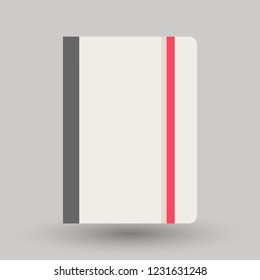 book with red rope bookmark vector illustration icon in flat design