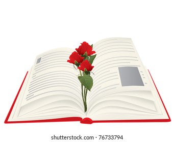 book with red roses