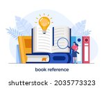 book reference concept, library, literature, education concept design, idea, brainstorming, flat illustration vector template