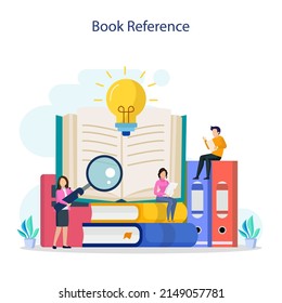book reference vector concept, library, literature, education, idea, brainstorming.