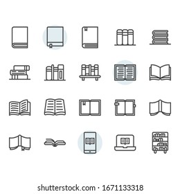 Book related icon and symbol set

