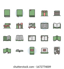 Book related icon and symbol set