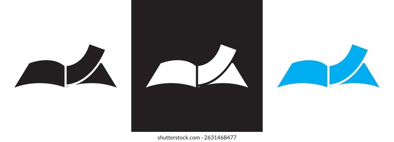 Book related icons. Vector for websites, mobile interfaces, presentations, banner, visual branding etc. Vector illustration. isolated on white and black background. EPS 10