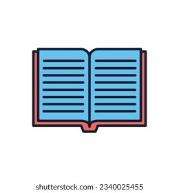 Book related vector icon. Open book sign. Isolated on white background. Editable vector illustration