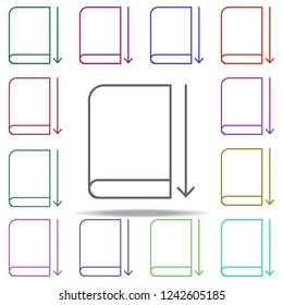 book rent icon. Elements of arrow and object in multi color style icons. Simple icon for websites, web design, mobile app, info graphics