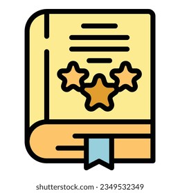 Book review icon outline vector. Report client. Feedback service color flat