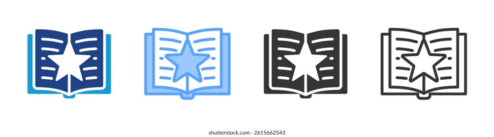 Book Review icon set multiple style collection