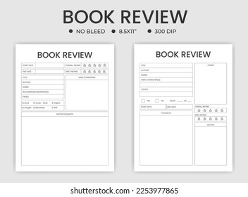 book review planner or logbook tracker
