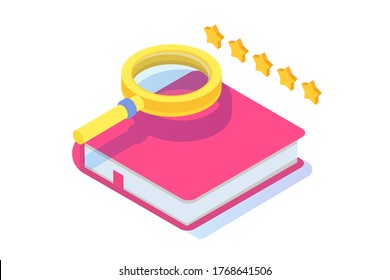 Book review, Reading club concept. Vector illustration